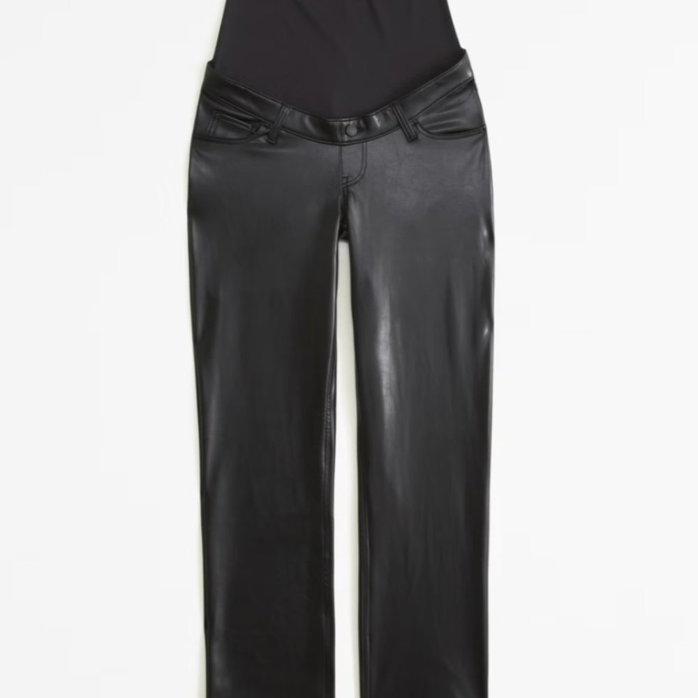 Abercrombie Maternity Vegan Leather Pants Size 27 - Black